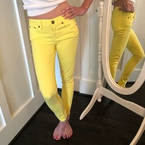 Yellow J Crew size 24 toothpick pants